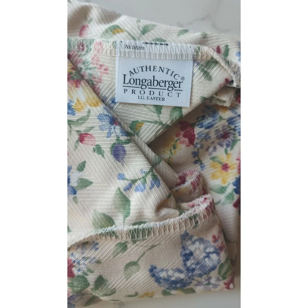 Longaberger Large Easter Spring Floral Ruffle Basket Liner #20291138 NOS A7